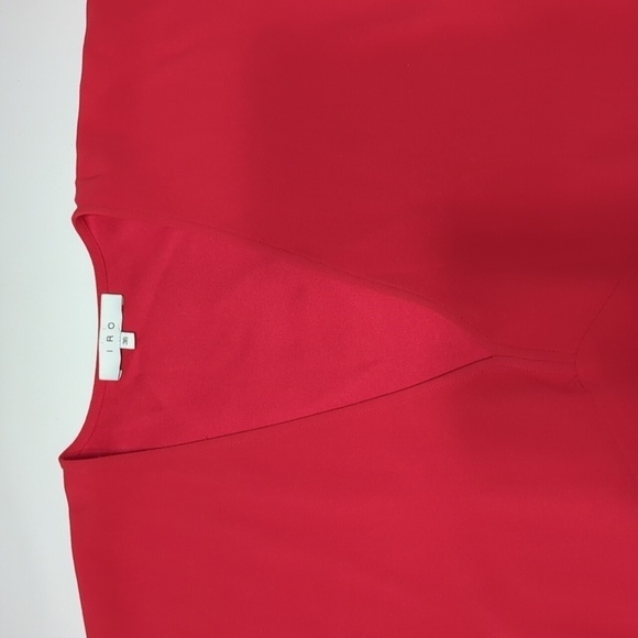 Iro Womens Dress Ekima Asymmetrical Crepe Mini Poppy Red Short Sleeve Size 6 - Picture 3 of 16